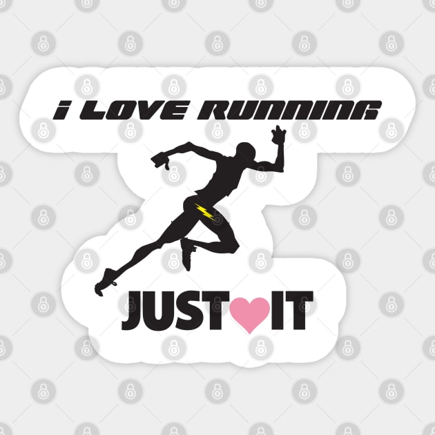 I Love Running Sticker by keshanDSTR